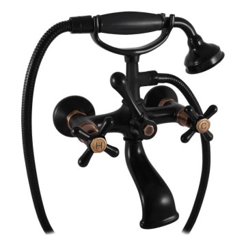 RAV Slezák MK159.5/2CMATSM - Badkarsset med blandare MORAVA RETRO svart/mässing