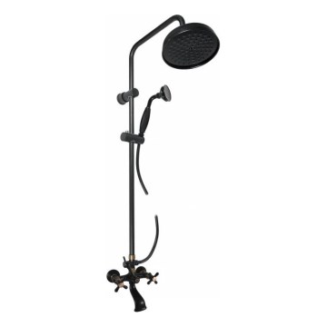 RAV Slezák MK159.5/7CMATSM - Badkarsset med blandare MORAVA RETRO svart/mässing