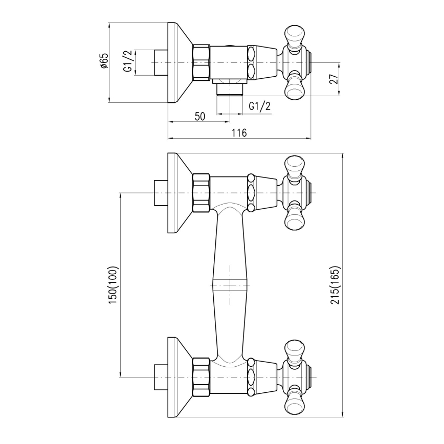 RAV Slezák MK180.5/1CMATSM - Duschset med blandare MORAVA RETRO svart/mässing