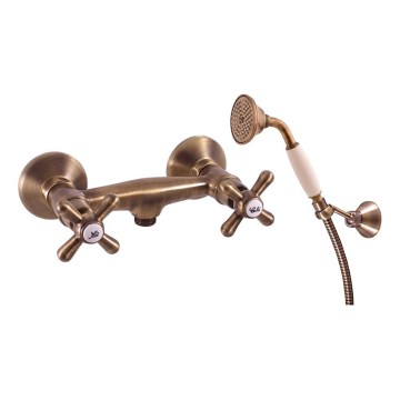 RAV Slezák MK180.5/2SM - Duschset med blandare MORAVA RETRO i antik mässing