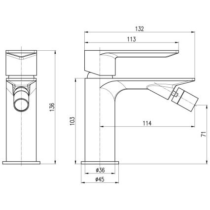 RAV Slezák NL144.0MGL - Bidéblandare NIL 13,6 cm blank grå