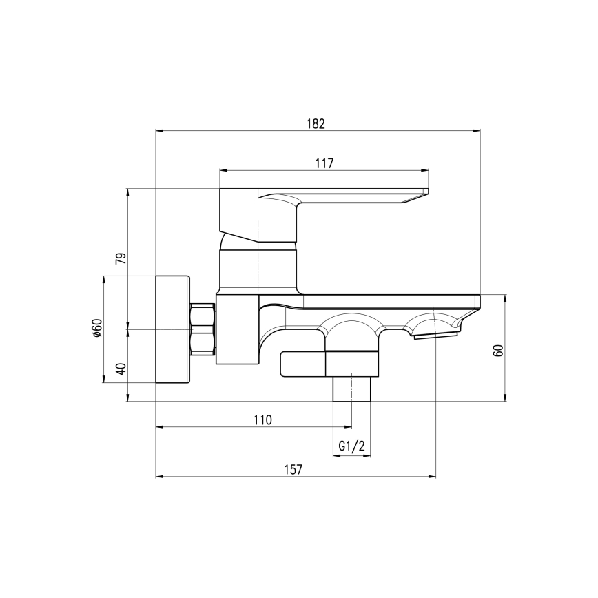 RAV Slezák NL154.5CMAT - Badkarsblandare NIL matt svart