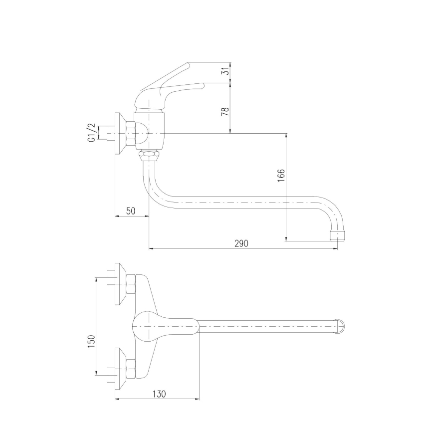 RAV Slezák SA001.5/22 - Disk- och tvättställsblandare SAZAVA, blank krom