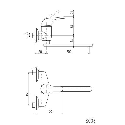RAV Slezák SA001.5/23 - Disk-/tvättställsblandare SAZAVA polerad krom