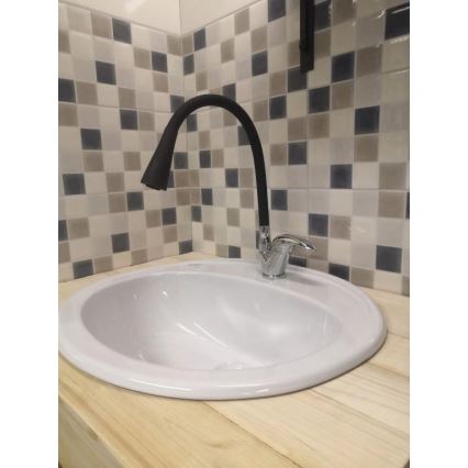 RAV Slezák SA006.0/13 - Köksblandare med flexibel kranpip SAZAVA 35,6 cm svart/blank krom