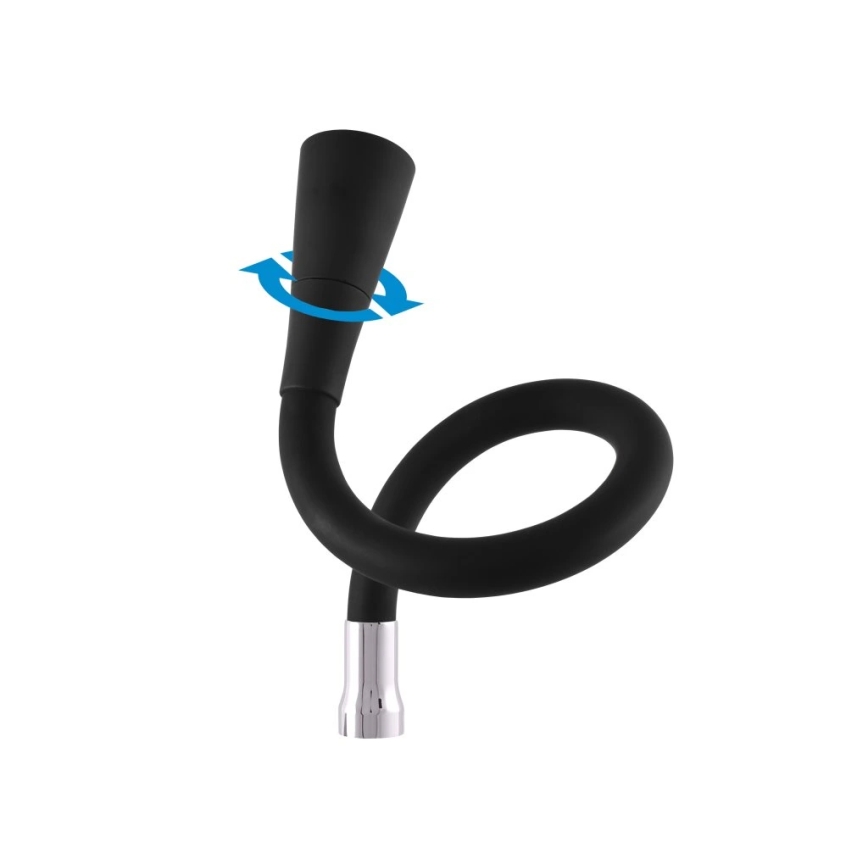 RAV Slezák SA006.0/13 - Köksblandare med flexibel kranpip SAZAVA 35,6 cm svart/blank krom