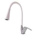RAV Slezák SA006.0/13CB - Köksblandare med flexibel pip SAZAVA 35,6 cm vit/polerad krom