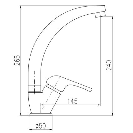 RAV Slezák SA006.0/3 - Köksblandare SAZAVA 26,5 cm polerad krom