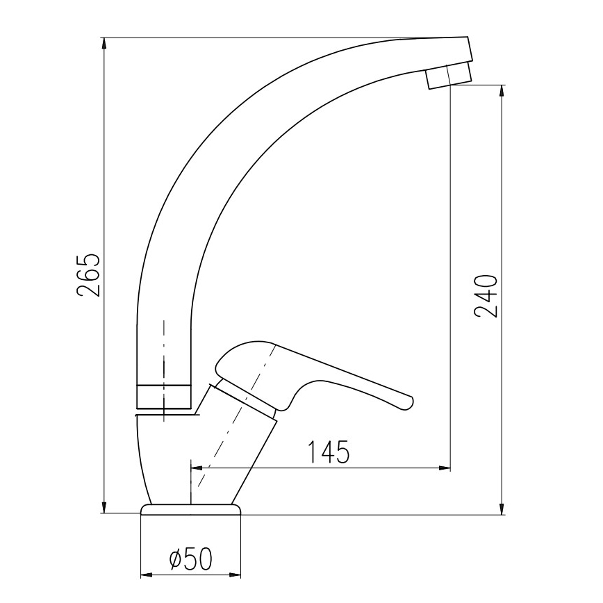 RAV Slezák SA006.0/3 - Köksblandare SAZAVA 26,5 cm polerad krom