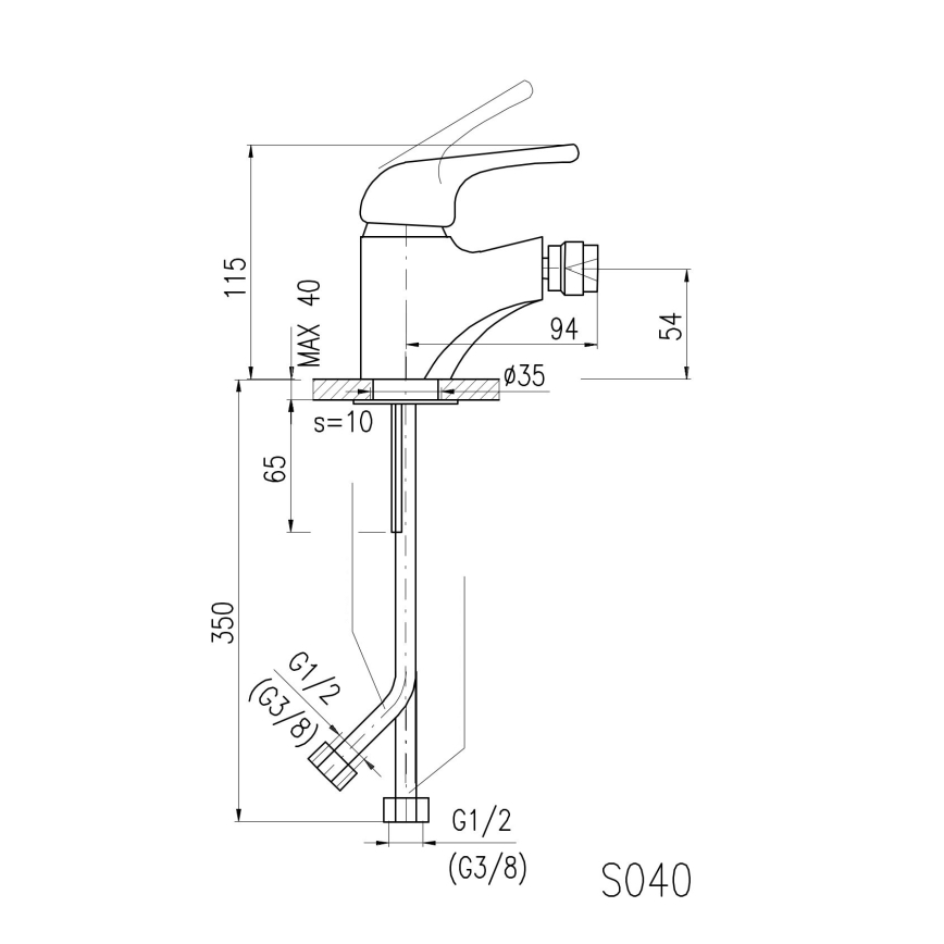 RAV Slezák SA044.0 - Bidéblandare SAZAVA 11,5 cm blank krom