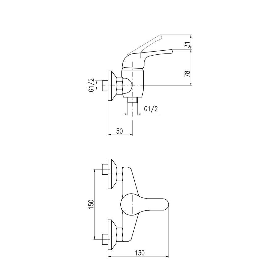 RAV Slezák SA080.5 - Duschblandare SAZAVA blank krom