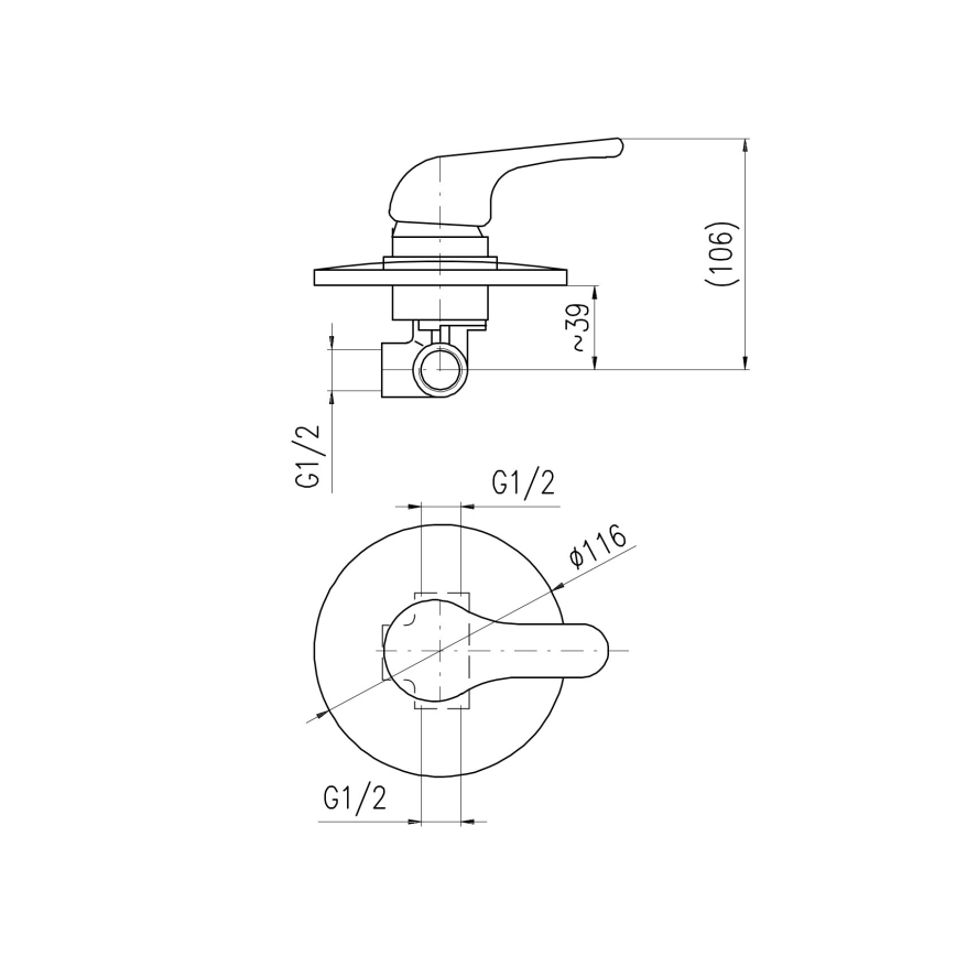 RAV Slezák SA083 - Duschblandare för infällt montage SAZAVA, blank krom