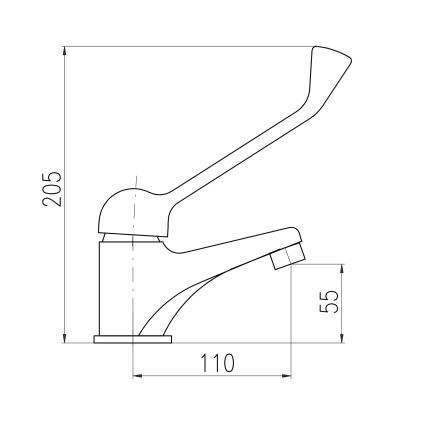 RAV Slezák SA626.0 - Tvättställsblandare med medicinsk spak SAZAVA 20,5 cm, blank krom