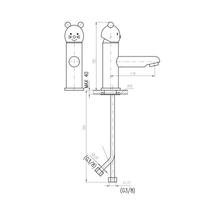 RAV Slezák SE326.0 - Tvättställsblandare JUNIOR 18,2 cm röd/blå