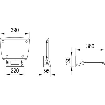 Ravak B8F0000052 - OVO vikbar duschsits i rostfritt stål