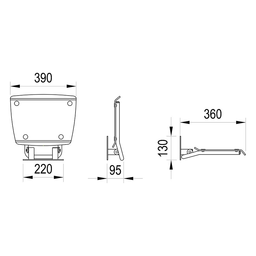 Ravak B8F0000052 - OVO vikbar duschsits i rostfritt stål