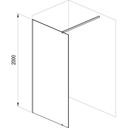 Ravak GW9WA030SZ1 - Duschhörna WALK-IN 100x200 cm svart