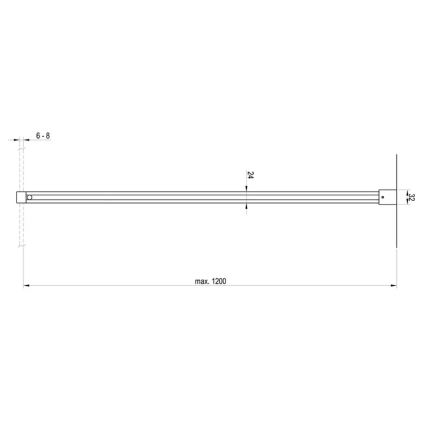 Ravak GWD01000A098 - Stabiliseringsstag till WALK-IN-dusch 120 cm, polerad krom