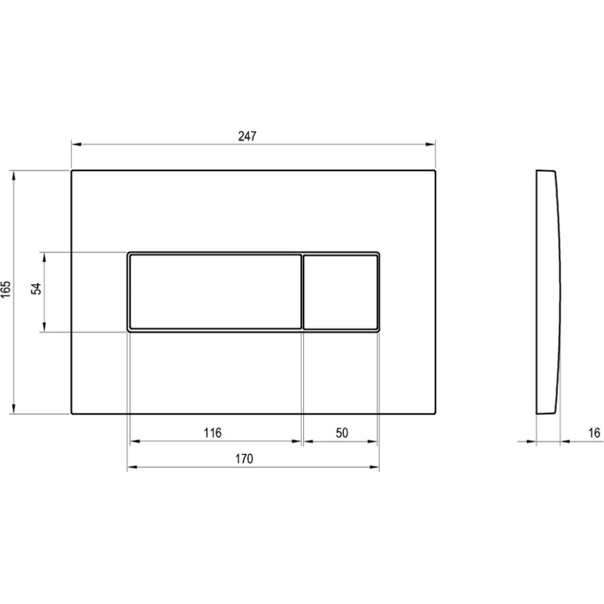 Ravak X01457 - Spolknapp UNI 24,7x16,5 cm vit