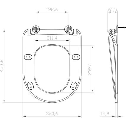 Ravak X01795 - Toalettsits SoftClose CHROME svart