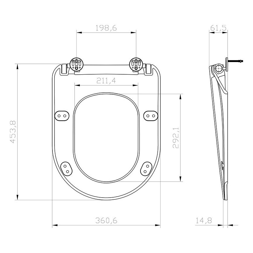 Ravak X01795 - Toalettsits SoftClose CHROME svart