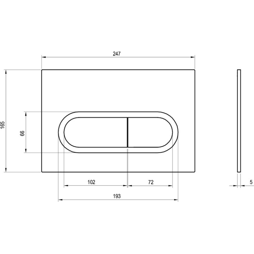 Ravak X01797 - Spolknapp 24,7x16,5 cm krom svart