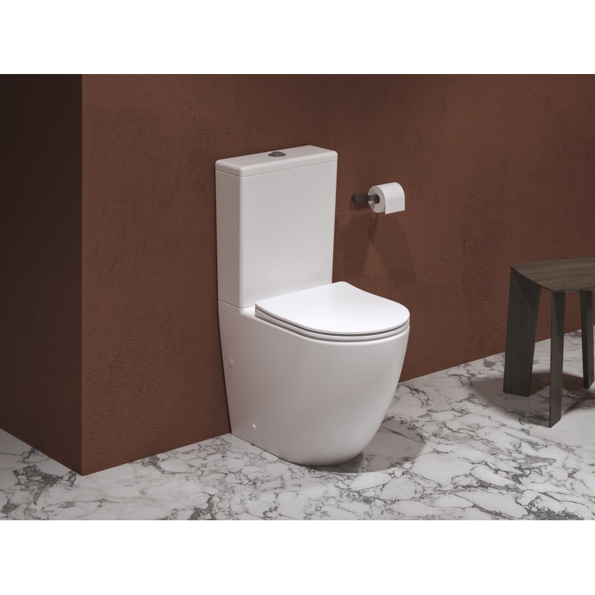 Ravak X01870 - WC-kombination utan spolkant med SoftClose-sits OPTIMA keramik/vit
