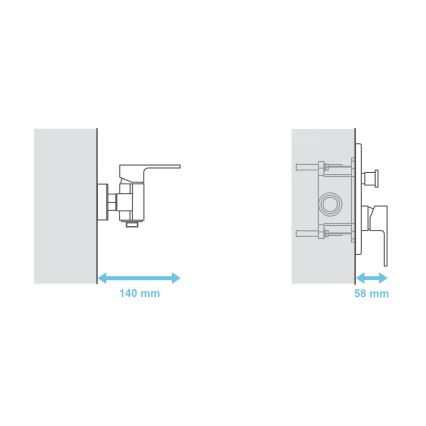 Ravak X070052 - Grundkropp för inbyggnadsblandare R-BOX 15,2x11,9 cm