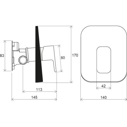 Ravak X070137 - Duschblandare för inbyggd installation R-BOX i blank krom