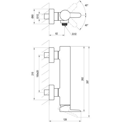 Ravak X070145 - Duschblandare PURI i blank krom