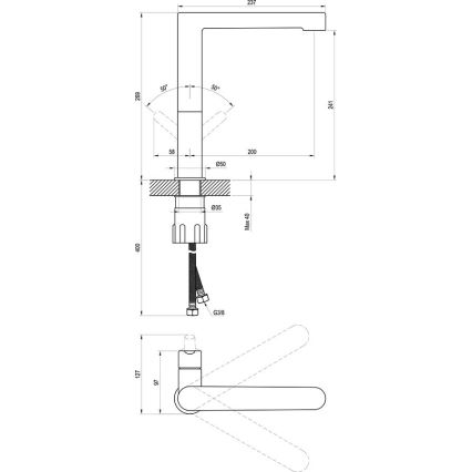 Ravak X070183 - Tvättställsblandare PURI 26,9 cm svart