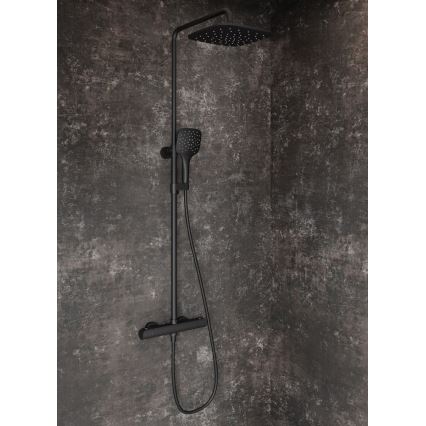 Ravak X070443 - Duschset med termostatblandare FLAT, matt svart