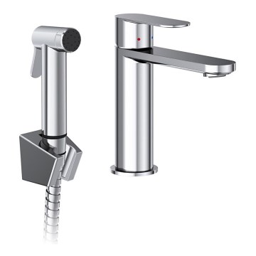 Ravak X070450 - Tvättställsblandare med bidetdusch CHROME, blank krom
