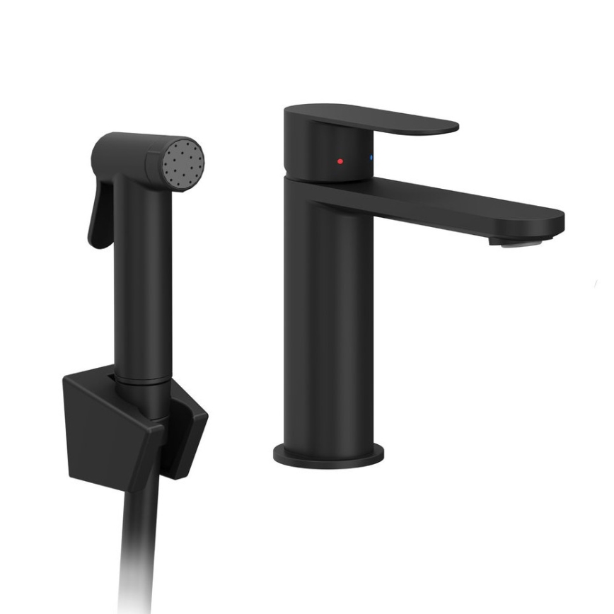 Ravak X070462 - Tvättställsblandare med bidetdusch CHROME svart