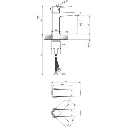 Ravak X070470 - Tvättställsblandare LIFE 16 cm, polerad krom