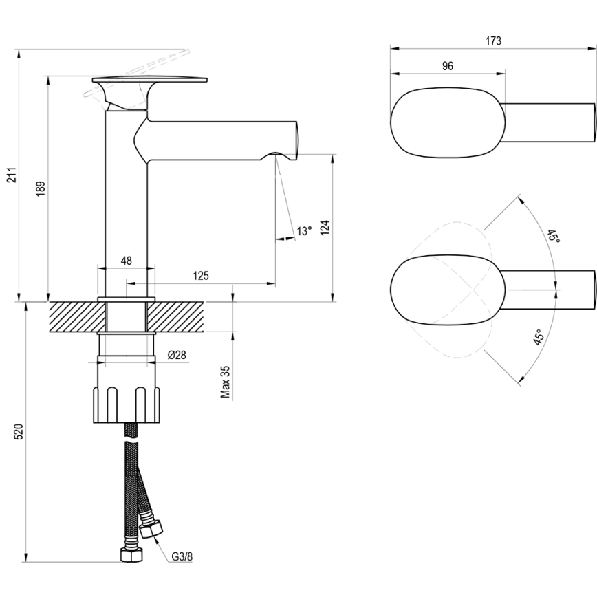Ravak X070565 - Tvättställsblandare SPRING 18,9 cm vit