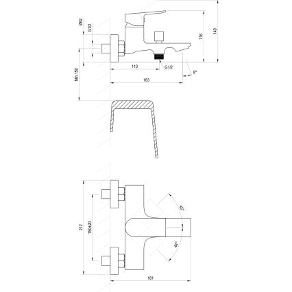 Ravak X070654 - Badkarsblandare PLAN borstad grafit