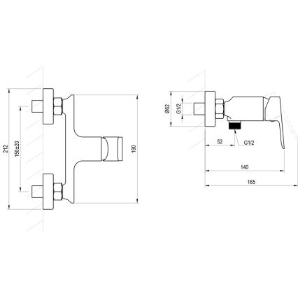Ravak X070655 - Duschblandare PLAN borstad grafit