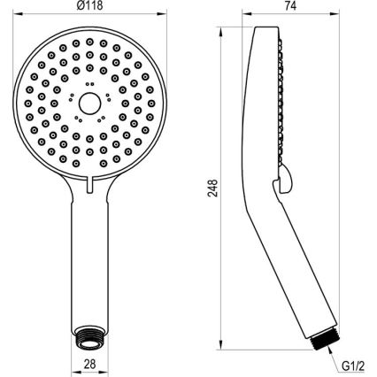 Ravak X07P009 - FLAT handdusch i blank krom