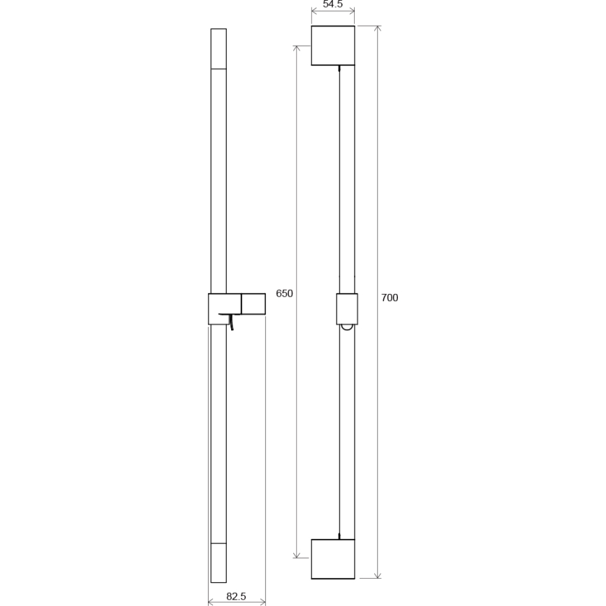 Ravak X07P013 - Duschstång 70 cm polerad krom