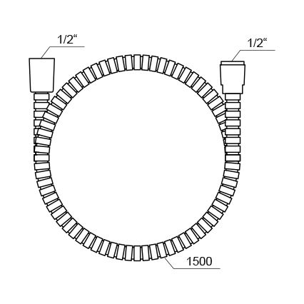 Ravak X07P065 - Duschslang i plast, 150 cm, polerad krom