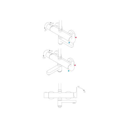 Ravak X07P642 - Duschset med blandare, blank krom