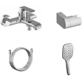 Ravak X07S113 - Badkarsset med FLAT-blandare, blank krom