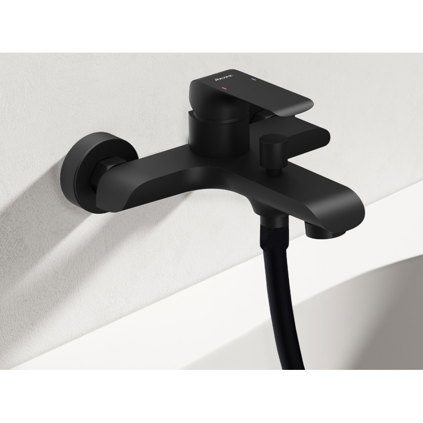 Ravak X07S114 - Badkarsset med FLAT-blandare, matt svart
