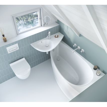 Ravak XJ1P1100000 - Vägghängt tvättställ AVOCADO 85x45 cm gjuten marmor/vit