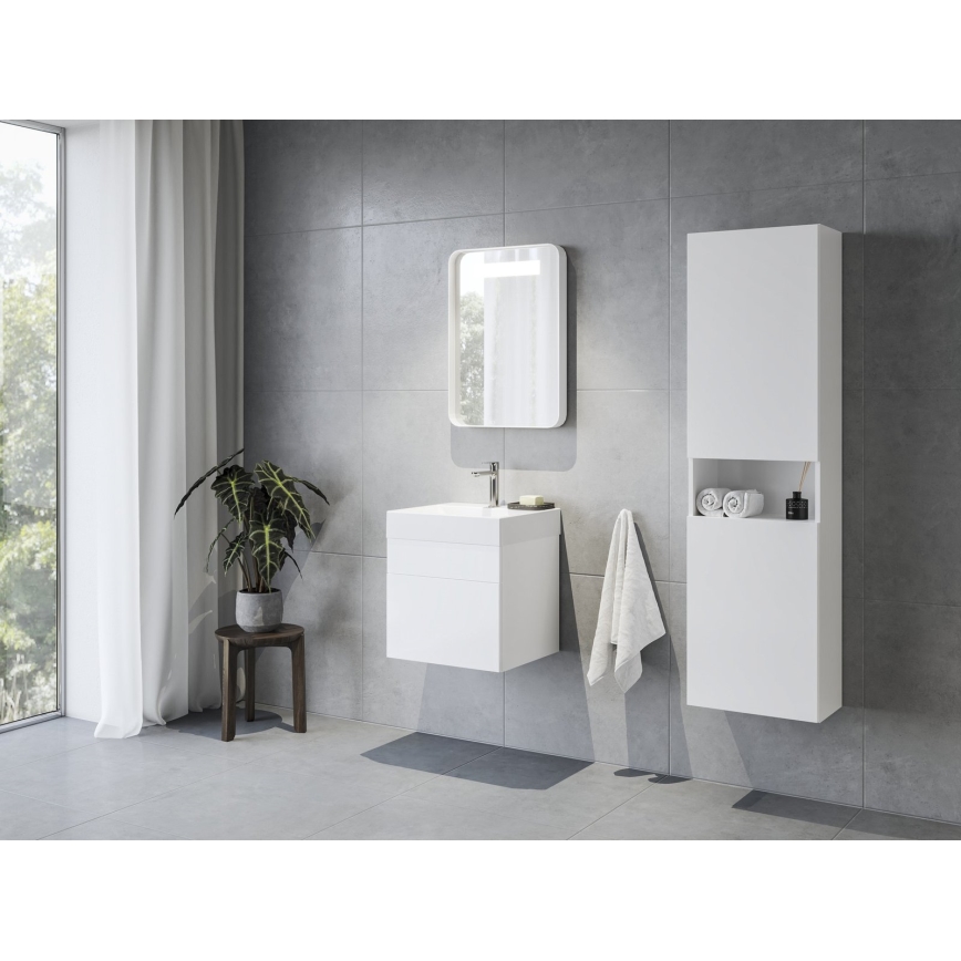 Ravak XJO01250000 - Vägghängt tvättställ NATURAL 50x45 cm gjuten marmor/vit