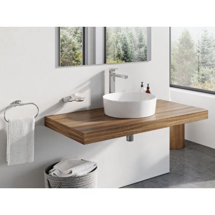Ravak XJX01140002 - Handfat för bänkskiva UNI SLIM Ø 40 cm keramik/vit