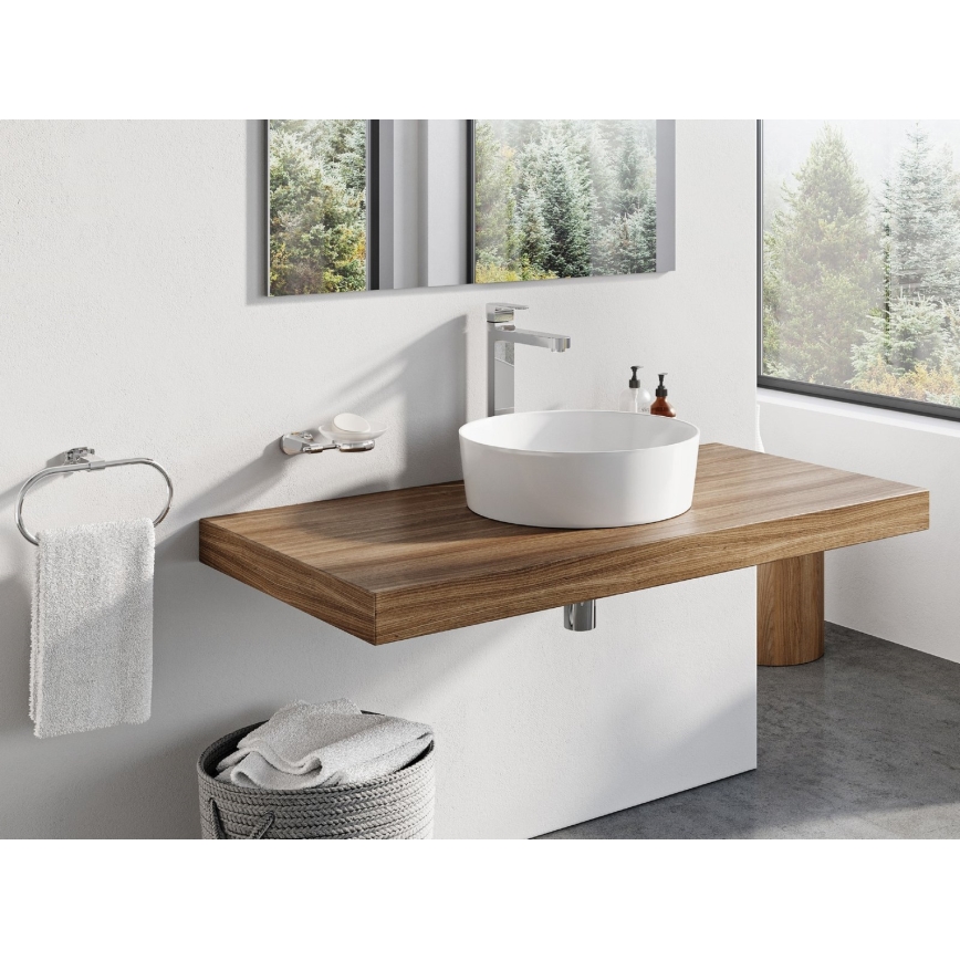 Ravak XJX01140002 - Handfat för bänkskiva UNI SLIM Ø 40 cm keramik/vit
