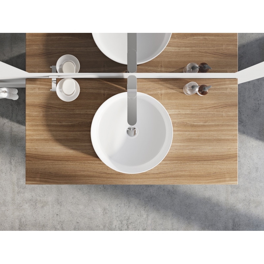 Ravak XJX01140002 - Handfat för bänkskiva UNI SLIM Ø 40 cm keramik/vit