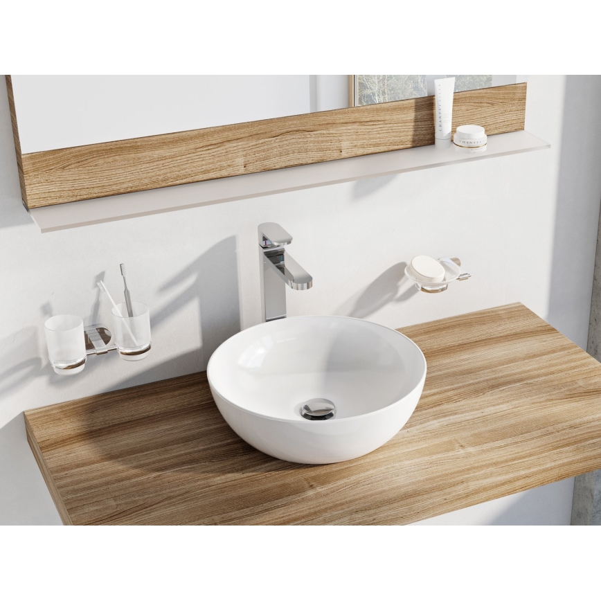 Ravak XJX01140003 - UNI SLIM handfat för bänkskiva Ø 40 cm keramik/vit